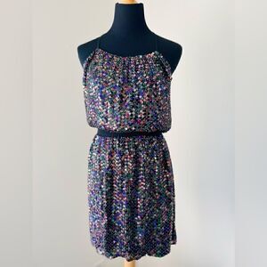 PARKER PURPLE SEQUIN DRESS SIZE XS